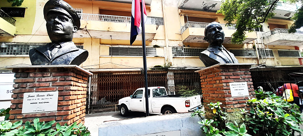 Bust of Juan Tomas Diaz and Antonio de la Maza, located at Avenida Bolivar, Gazcue, Santo Domingo, Dominican Republic