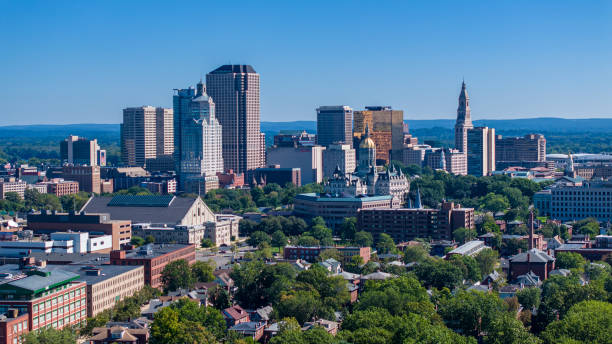 Downtown Hartford Connecticut Aerial View