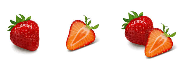 istock Set3 of realistic strawberries with leaves isolated on white background. Vegetarian organic food. Vector Illustration. 1688958458