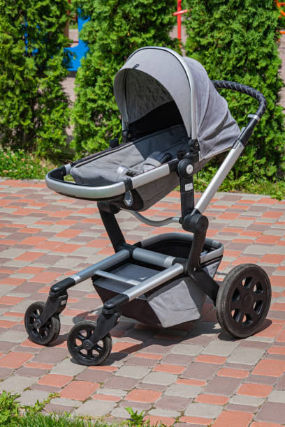 istock Modern gray baby carriage 1689009437