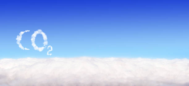istock Symbol CO2 from clouds on blue sky. Pollution, global warming and climate change concept 1689015087