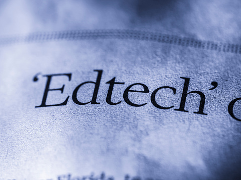 Edtech word written in a financial newspaper