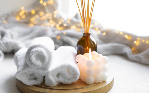 istock Christmas spa composition on a blurred background with bokeh lights. 1689031700