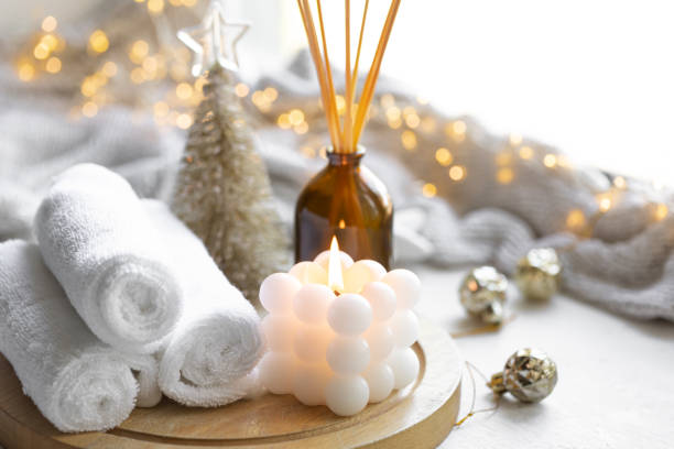 istock Christmas spa composition on a blurred background with bokeh lights. 1689031709