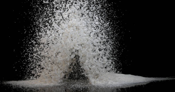 istock Coconut, cocos nucifera, Powder falling against Black Background 1689033342