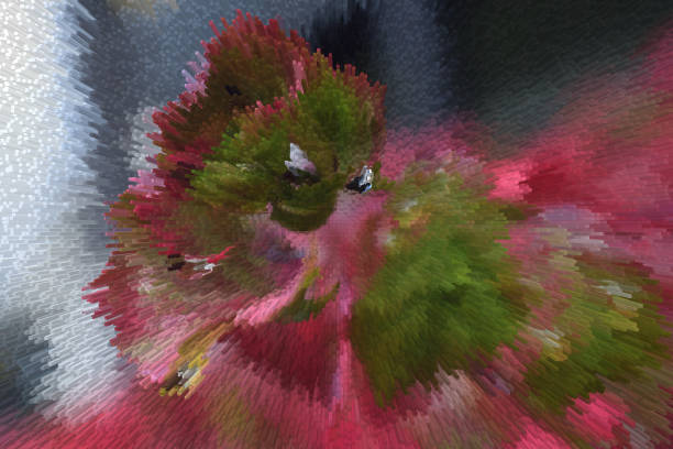 Vibrant Pink Flower Extruded Abstract