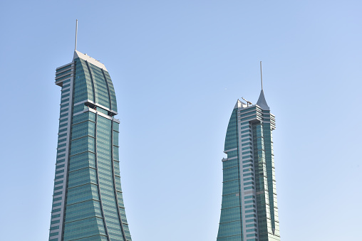 Modern Skyscraper Twin Towers in Manama, Bahrain