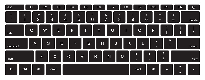 Vector Illustration of Mobile Computer Keyboard. Template