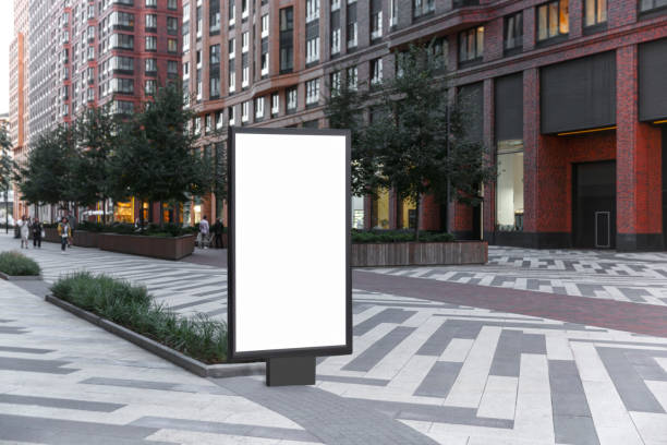 istock Blank billboard next to skyscrapers. 1689066147