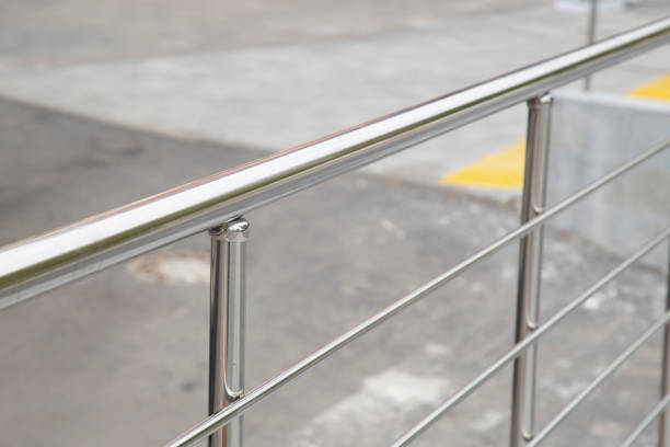 istock Stainless steel railings on city streets. 1689081239