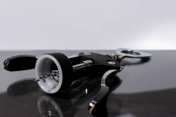 istock Beautiful, matte black corkscrew on the table 1689082895