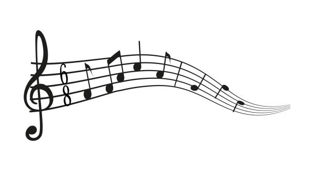 istock Waving musical note. Drawing chord melody for guitar, piano background. Abstract song for orchestra party. Vector illustration 1689088623