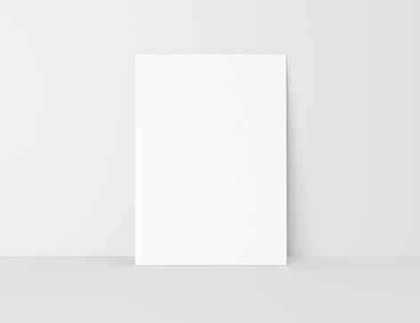 Empty vertical 5x7 ratio poster on gray background