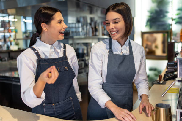 istock Coffee shop assistants feeling good at their working place 1689100131