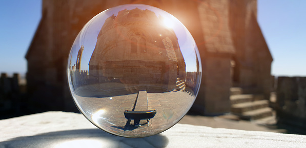 On the roof of Evora's Cathedral - Image captured using a crystal ball