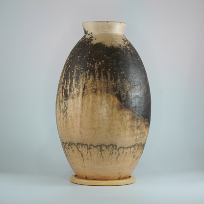 Raku ceramic pottery vase