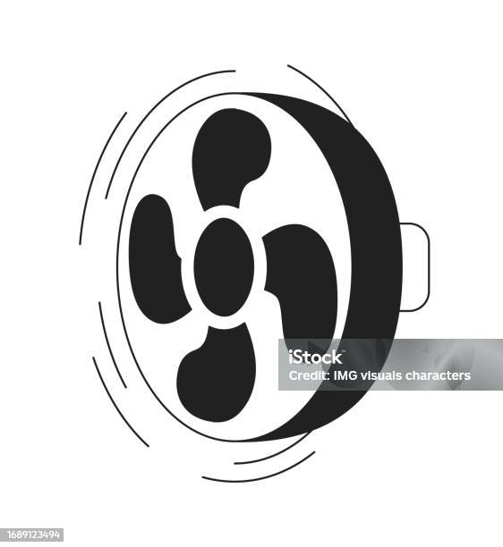Condensor Fan Vector Cooling Fan Monochrome Flat Vector Object Stock Illustration - Download ...