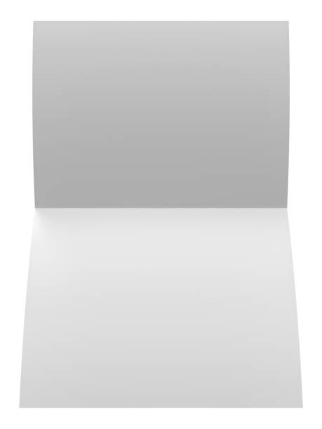 istock Blank background card with bent in half empty sheet of paper isolated on white 1689124890