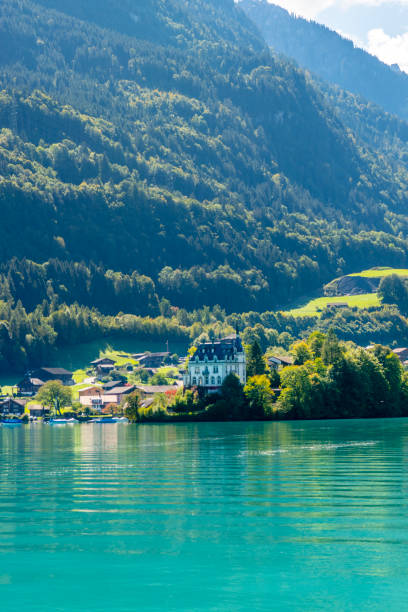 svizzera village - swiss culture chalet brienz european alps foto e immagini stock