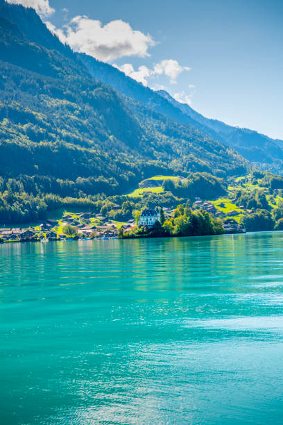 svizzera village - swiss culture chalet brienz european alps foto e immagini stock