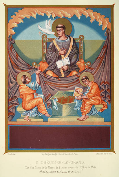 istock Pope Gregory I commonly known as Saint Gregory the Great, 9th Century Religious art 1689156046
