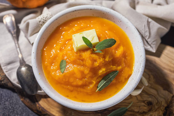 istock Pumpkin cream soup with sage 1689160745