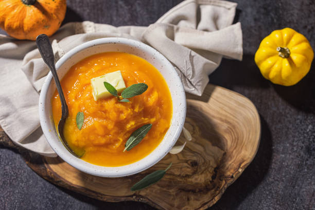 Pumpkin cream soup with sage