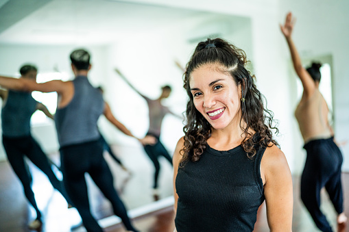 Portrait of a mid adult woman at the dance studio