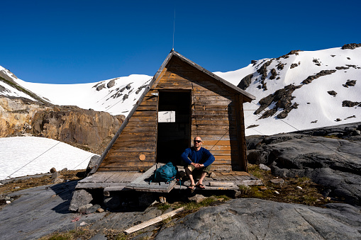 Man hiking in Garibaldi Provincial Park. Solo adventures and living a life of purpose.