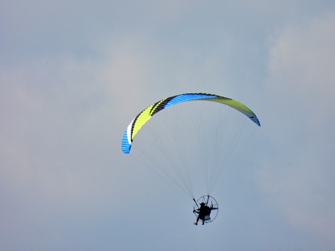 Flying in a powered paraglider