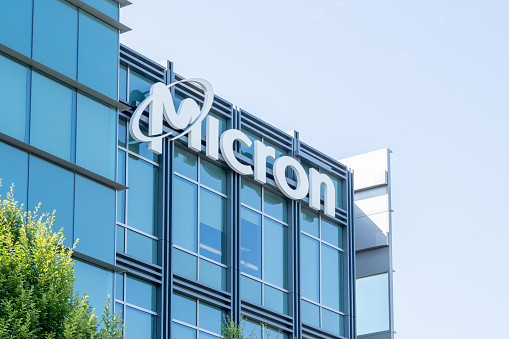 Micron office building in San Jose, California, USA - June 8, 2023. Micron Technology, Inc. is an American producer of computer memory and computer data storage.