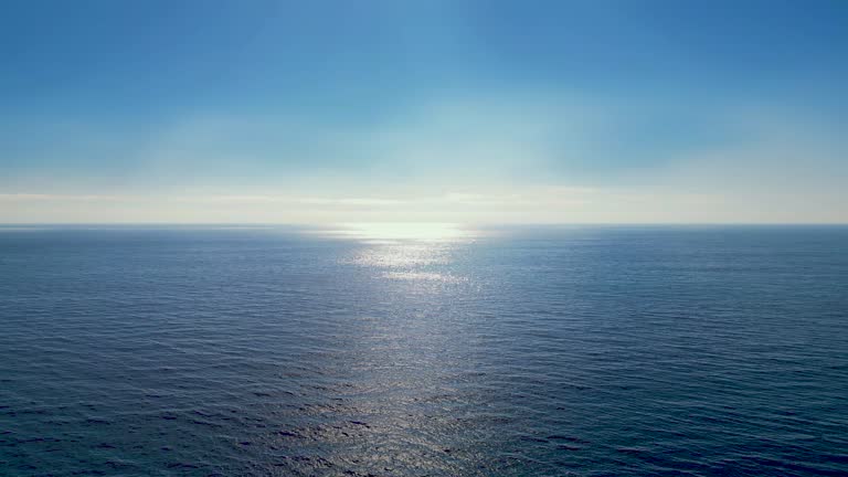 Blue Sky Over the Pacific, Golden Hour Aerial Pano