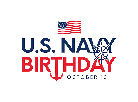 U.S. Navy Birthday card. Vector illustration. EPS10