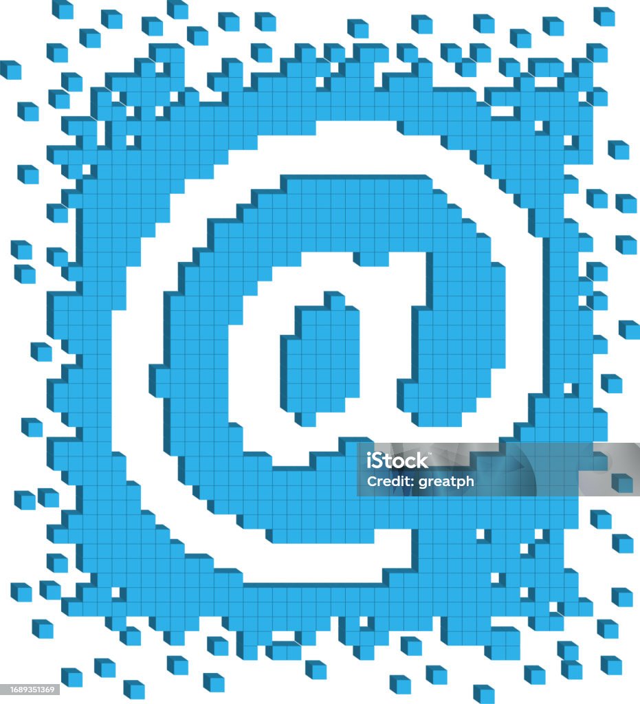 Vector Illustration Email Symbol With Small Three Dimensional Cubes ...