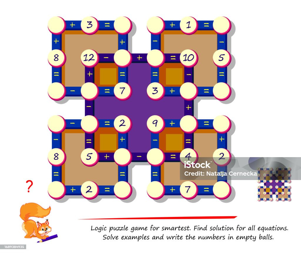 Math Logic Puzzle Game For Smartest Find Solution For All Equations ...