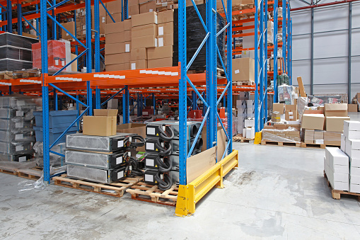 Industrial Parts Hvac Storage at Shelf in Distribution Warehouse