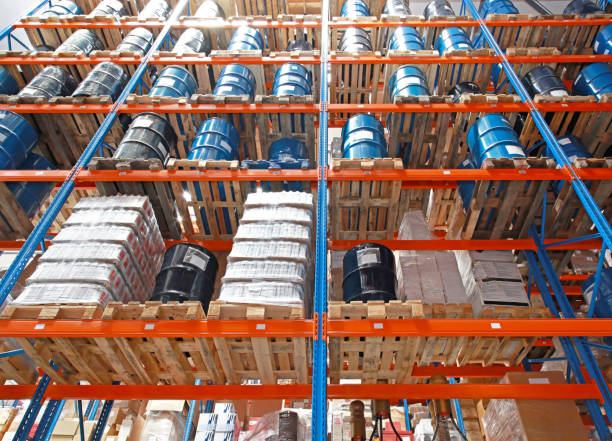 istock Oil Barrels Shelf Warehouse 1689400224
