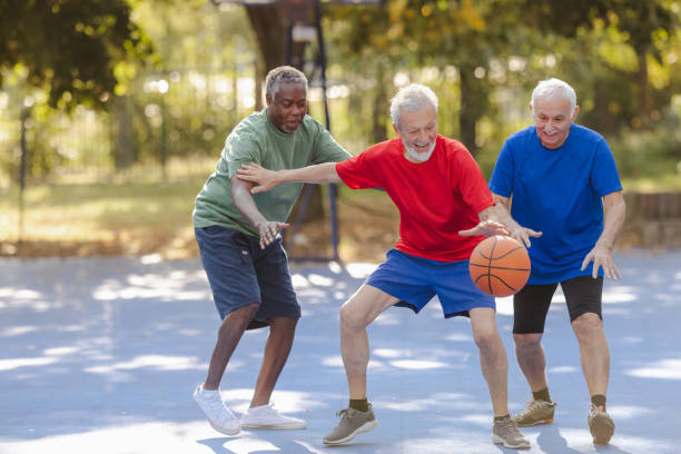 istock Senior men playing basketball 1689419027