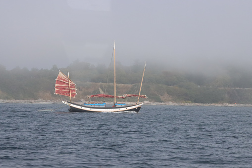 Chinese looking sailboat near Canada waters