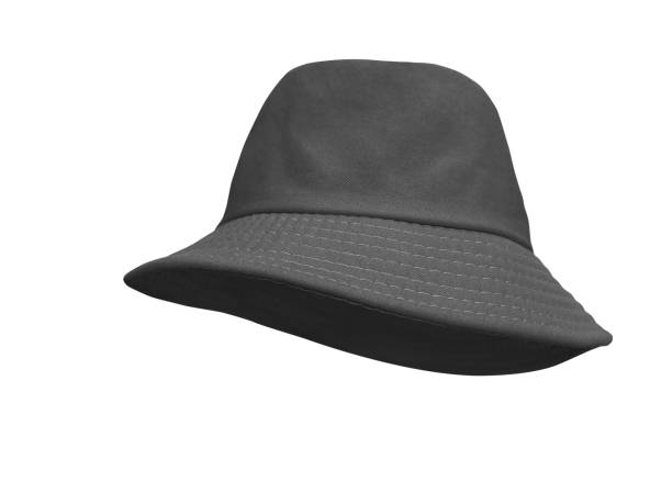 istock Black bucket hat isolated on white background 1689493747