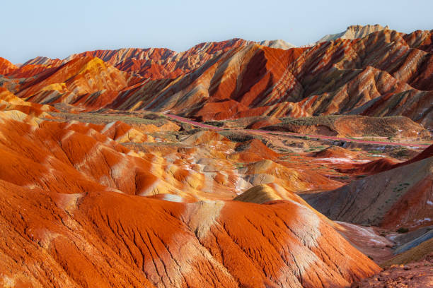 istock Rainbow mountains in the Zhangye Danxia Landfrom Geological park 1689600689