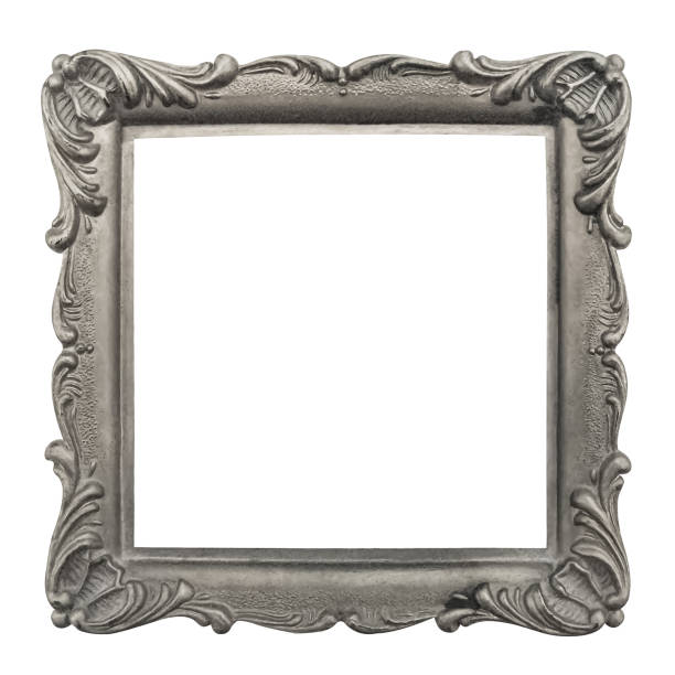istock Grey metallic metal ornamental frame luxurious luxury style clean square 1689637759