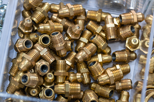 Brass fittings are commonly used in water and gas fixtures