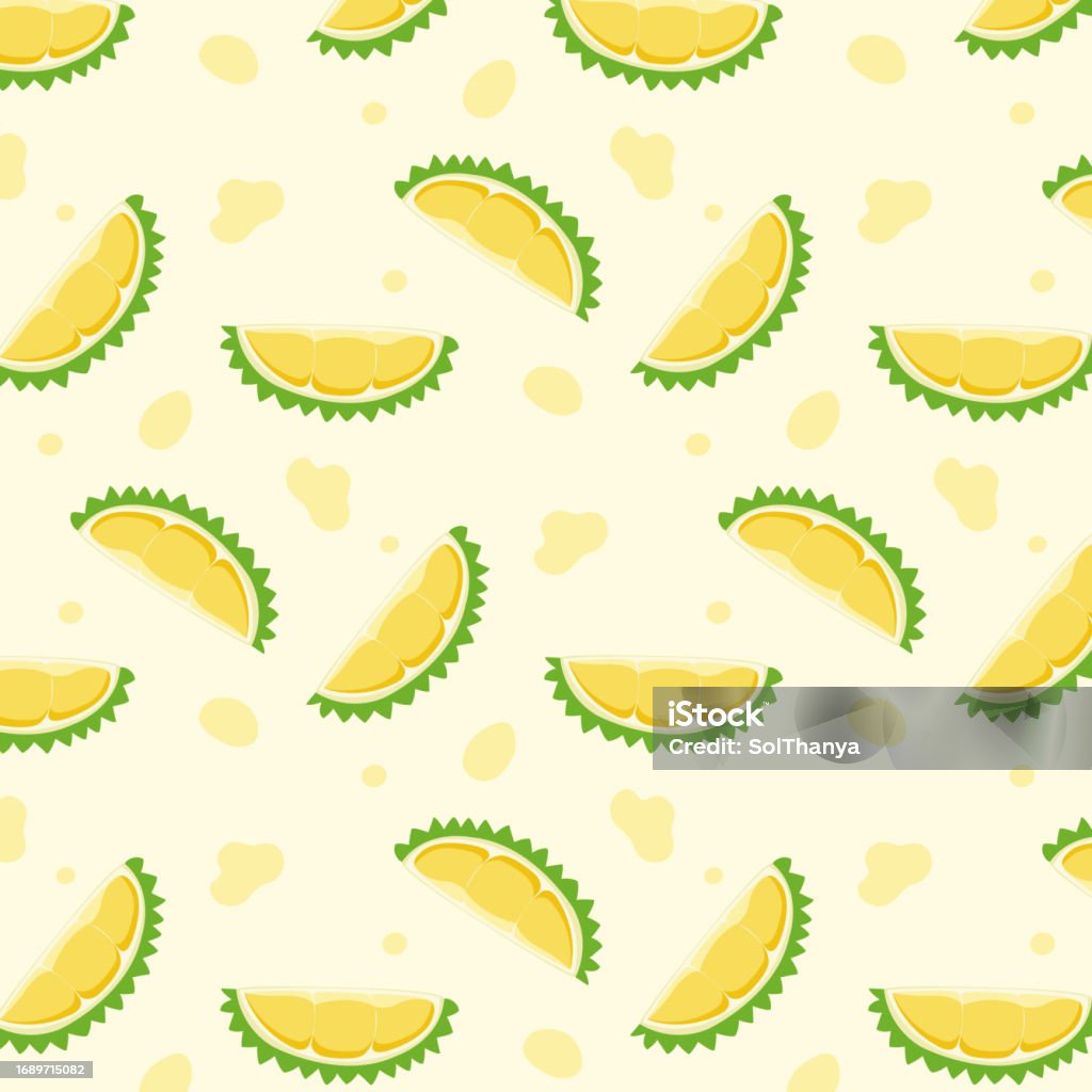 Durian Pattern Design Durian With Yellow Background Durian Pattern Concept Seamless Pattern ...