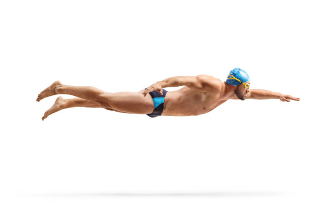 istock Male swimmer with cap and goggles 1689735646