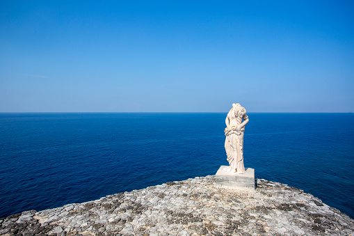 Batangas, Philippines - ‎‎‎‎‎‎‎April 24, 2017 : Greek Style Of Statue On Cliff Side In Fortune Island, Philippines.