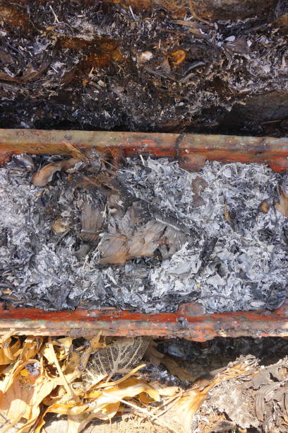istock Ash and charcoal left over from burning dry leaves 1689828352