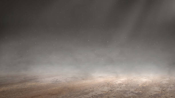 istock Closeup view of ground with mist 1689847320