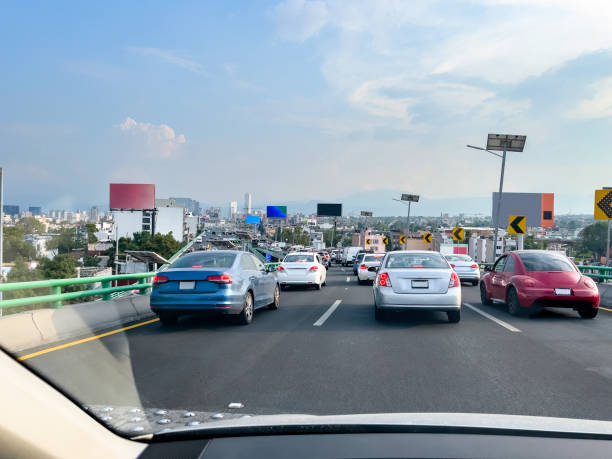 istock Traffic jam in elevated roads in Mexico City 1689862431