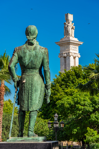 The Monument to the Constitution of 1812 in Cadiz, Spain on a sunny day.